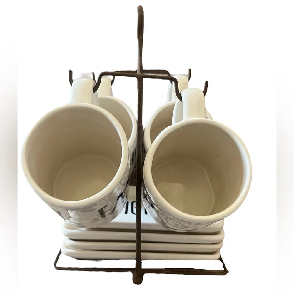 Cracker barrel home faith family love dish & mug set stand 9 piece stoneware